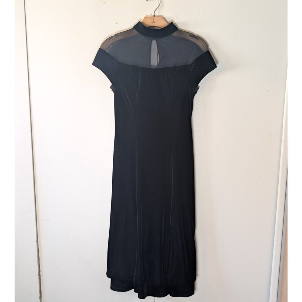 CDC Evening Velvet Black Short Sleeve Dress